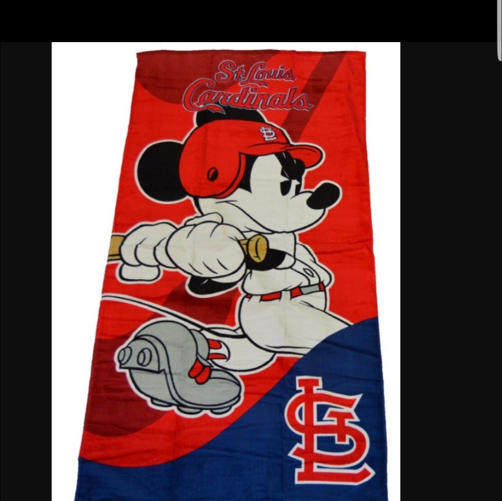 St. Louis Cardinals mickey mouse beach towel